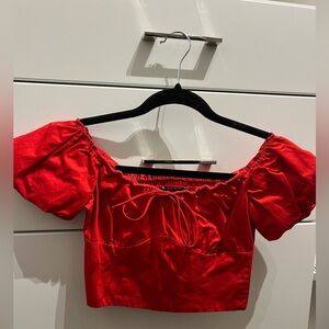 Red crop top from Zara